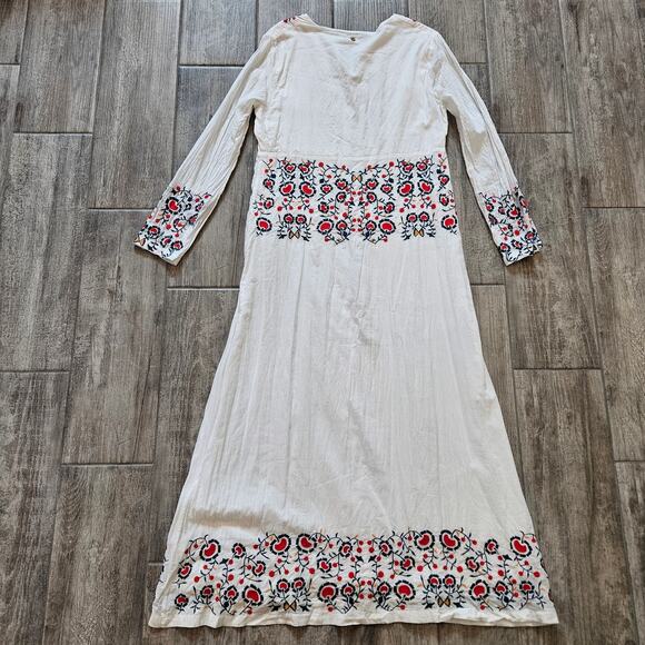 Antik Batik Daylee Long Dress Size M Floral Embroidered Boho Maxi V-Neck Boho - Picture 8 of 14